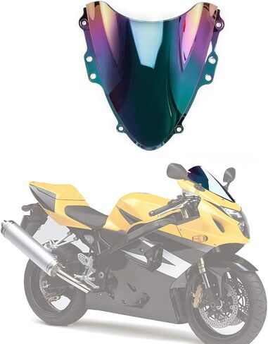 WYNMOTO دراجة نارية داكنة إيريديوم فقاعة مزدوجة الزجاج الأمامي متوافق مع سوزوكي 04 05 GSX-R 600 GSXR 750 GSXR600 GSXR750 K4 2004 2005 (إيريديوم عميق) in Kuwait