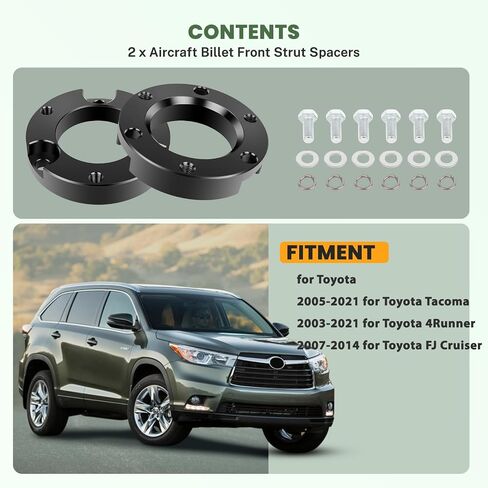 مجموعة رفع التسوية الأمامية SCITOO مقاس 1.5 بوصة متوافقة مع Toyota FJ Cruiser 2007-2014، لتويوتا لـ 4Runner 2003-2023، لتويوتا لتاكوما 2005-2023 in Saudi Arabia