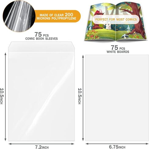 75 مجموعة من حقائب وألواح الكتب الهزلية بالحجم الحالي، وأغلفة الكتب الهزلية الشفافة القابلة لإعادة الاستخدام مع تخزين مجلة القصص المصورة العادية من الورق المقوى الأبيض على الوجهين للأعمال التجارية الصغيرة in Kuwait