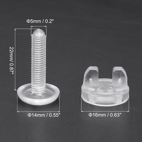 PATIKIL 22mm Chicago Screws, 10 Sets Plastic Binding Post Chicago Screw Screw Rivets Post for Acrylic Display Stand Scrapbook Photo Albums, Clear in Saudi Arabia