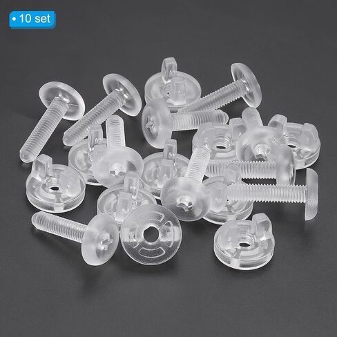 PATIKIL 22mm Chicago Screws, 10 Sets Plastic Binding Post Chicago Screw Screw Rivets Post for Acrylic Display Stand Scrapbook Photo Albums, Clear in Saudi Arabia