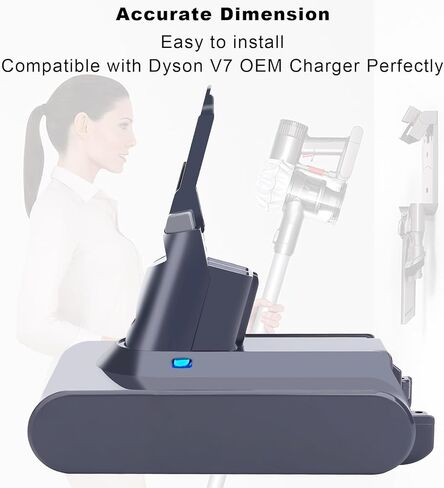 استبدال بطارية kotoate 21.6 فولت 4500 مللي أمبير في الساعة V7 لبطارية دايسون V7 SV11 V7 رأس المحرك V7 الحيوان V7 Trigger V7 المطلق V7 حساسية HEPA للسيارة + القارب، بطارية فراغ لاسلكية منفوشة، مع 2 مرشحات in Kuwait