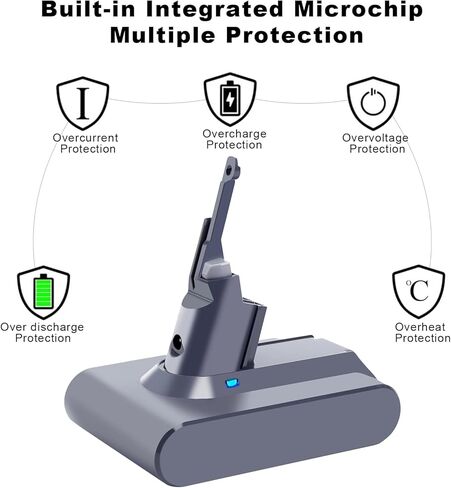 استبدال بطارية kotoate 21.6 فولت 4500 مللي أمبير في الساعة V7 لبطارية دايسون V7 SV11 V7 رأس المحرك V7 الحيوان V7 Trigger V7 المطلق V7 حساسية HEPA للسيارة + القارب، بطارية فراغ لاسلكية منفوشة، مع 2 مرشحات in Kuwait