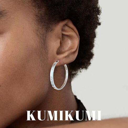 Sterling Silver Hoop Earrings,Hypoallergenic Silver Hoop Earrings for Women Lightweight Silver Hoops Earrings for Women(40/50/60mm) in Saudi Arabia