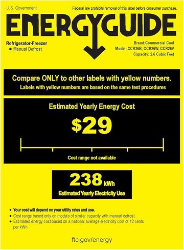 Commercial Cool CCR45W Compact Single Door Refrigerator and Freezer, 4.5 Cu. Ft. Mini Fridge, Black in Kuwait