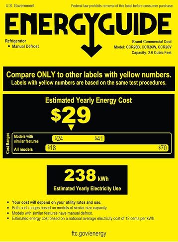 Commercial Cool CCR45W Compact Single Door Refrigerator and Freezer, 4.5 Cu. Ft. Mini Fridge, Black in Kuwait