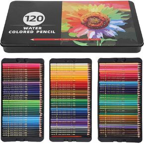 Aladeno Colored Pencils Colored Pencils Set Water Color Pencils Set 120 Colors Professionals Watercolor Pencils Colored Drawing Pencils 120 Pieces Artist Pencils