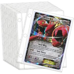 50Pack Jumbo Card Sleeves for 3 Ring Binder, 100 Pockets Duble Side Jumbo Card Protector Sleeves, Clear Jumbo Card Sleeves Binder Sheets Page Protector Fit for 5.9"x8.1" X-Large