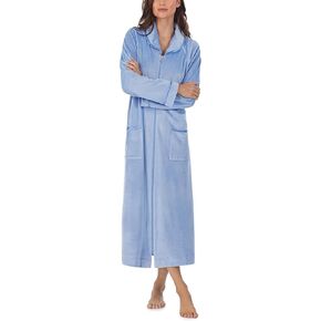 Eileen West womens Long Sleeve Velour Zip Robe