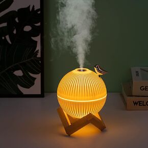 Cool Mist Mini Humidifier. Cute Portable Small Air Humidifier with USB for Bedroom Desk Plants & Baby Nursery. 3D Moon Lamp USB Ultrasonic Humidifier Home Decor. Silent & Auto Shut-Off (330ml)