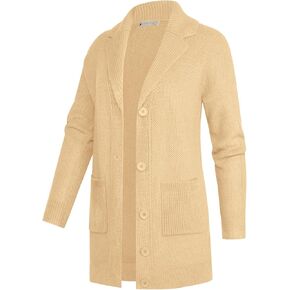 سترة نسائية من Belle Poque مفتوحة من الأمام ومتماسكة سترة صوفية خريفية 2024 بأكمام طويلة وأزرار سفلية ملابس خارجية مكتنزة مع جيوب in Kuwait