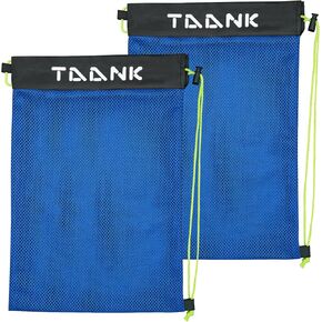 TAANK 2 Pcs Mesh Sports Bag with Drawstring Closure,18x12inch Mesh Bag for Pickleballs&Softballs&Tennis&BaseBalls&Golf Balls.Mesh Laundry bags&Beach bag