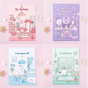 Sanrio Friends Favorite Spots File Folders Set of 4-4 Assorted Designs