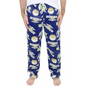 STAR WARS Mens Baby Yoda Pajama Pants - Soft Fleece Mandalorian Character Loungewear Sleep Bottoms