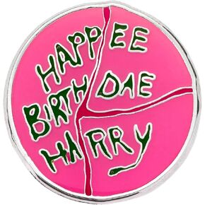 Harry Potter Happee Birthdae Harry Cake Pin Badge, One Size, Zinc, No Gemstone, Pink & Green, HPPB0521