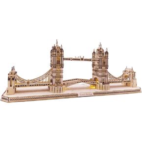 3D Wooden Puzzles for Adults, 3D Puzzle London Tower Bridge Model Kit for Adults, Led Light DIY Games Gift on Birthday Christmas, Building 3D Puzzle for Adults
