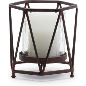 حامل شموع ميلروز ارتفاع 6.5 بوصة حديد وزجاج in Kuwait