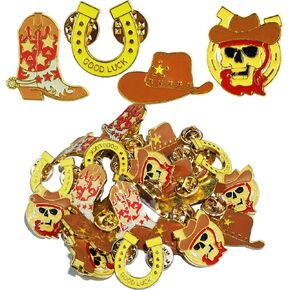 24 Pcs Cowboy Western Lapel Pin for Men Women - Decorative Boot, Horseshoe, and Hat Pins - Zinc Alloy Jewelry for Backpack, Party - Unique Western Cowboy and Cowgirl Accessories