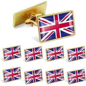 12/25/50/100Pack Official UK British Union Jack Flag lapel Pins Bulk - Metal Souvenir Hat Men Women England Patriotic Travel Badge Brooch