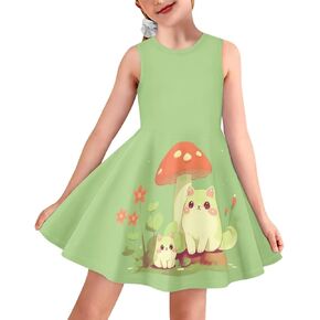 Kids Casual Dress for Girls Cute Outfits Sleeveless Clothes Size 3-16