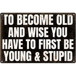 Funny Sarcastic Metal Tin Sign Wall Decor Man Cave Bar Make It Idiot Proof