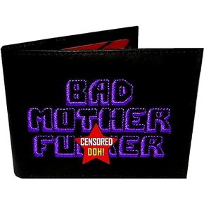BMF Wallet Purple Embroidery Black Leather