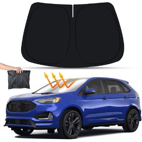 Car Sun Shade for Ford Edge 2015 2016 2017 2018 2019 2020 2021 2022 2023 2024 SUV Auto Interior Accessories Front Windshield Sunshade Foldable Insulation Protector Window Curtains Cover Visor