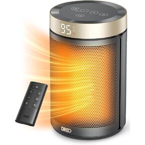 Dreo Portable Space Heater, Small Desk Heaters for Indoor Use with Thermostat and Timer, 1500W PTC Ceramic Fast Safety Heat for Bedroom Office Home, Gold