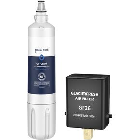 GLACIER FRESH 4204490 Water Filter and 7007067 Air Purification Cartridge Combo Pack, Compatible with Sub-Zero 4204490, 4290510 Refrigerator Water Filter, 7042798/7007067 Air Filter(2+1)