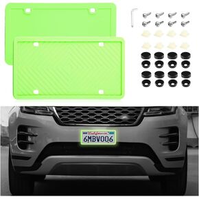 2PCS Silicone License Plate Frames with License Plate Screws,Front License Plate Holders Car Decorations,Universal License Plate Cover Automotive Exterior Accessories (Pink)
