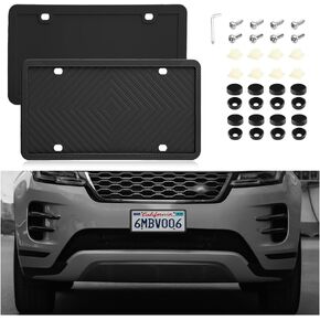 2PCS Silicone License Plate Frames with License Plate Screws,Front License Plate Holders Car Decorations,Universal License Plate Cover Automotive Exterior Accessories (Pink)