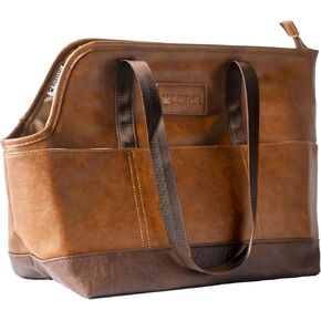 Luxury Vegan Leather Dog Carrier Purse with Comfort Cushion & Multiple Pockets - Ergonomic Pet Travel Tote Bag for Small Dogs and Puppies