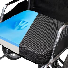 CYLEN Ifoam Gel Infused Memory Foam Layer Wheelchair Cushion - Seat Cushion for Wheelchair-Office Chair, Kitchen Chair, Car Seats-Pressure Sore and Tailbone Pain Relief-High Dense Polyfoam Base(Black)