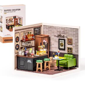 Super Creator-Mini Blocks Model Building Set for Adults, Miniature Plastic House Kit Super Store-Building Blocks Toys for Teens 8-12, DIY Crafts/Hobbies for Teens&Adults (Leisurely Cheers Bar)