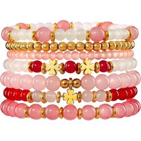 Heishi Preppy Bracelets, y2k Kawaii Stuff, Bohemian Beaded Charm Stackable Bracelet Set, Aesthetic Jewelry,Gifts for Women