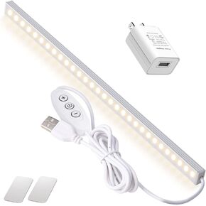 DWEPTU 2Pack LED Under Cabinet Lighting Dimmable Under Cabinet Lights with USB Powered for Closet Light Bar Under Counter Lighting Work Tables Student Dormitory (Include AC Plug)