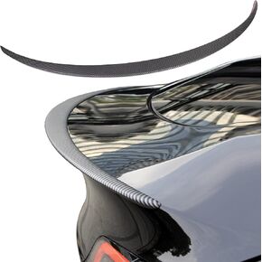 Fit Tesla Model Ｙ Spoiler Rear Spoiler Wing Lip Tail Trunk Spoiler Cover Compatible with 2017-2023 2024 Tesla Model Ｙ Accessories, Glossy Carbon Fiber