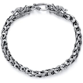 CEKAMA 925 Sterling Silver Bracelet For Men & Boys Delicate Texture Heavy Bracelet 7.5-8 Inches Width 5-7mm
