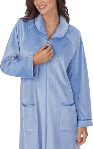 Eileen West womens Long Sleeve Velour Zip Robe in Saudi Arabia