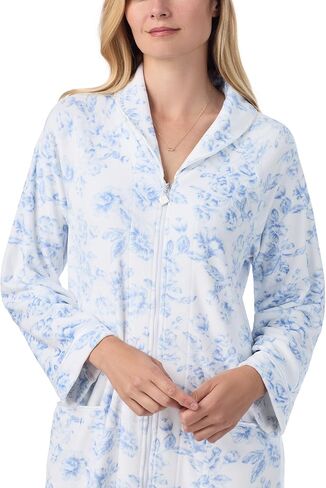 Eileen West womens Long Sleeve Velour Zip Robe in Saudi Arabia