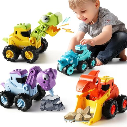 4 PCS Inertia Animal Car for 1 Year Old Boy and Girl|Toddler Toys Age 1-2|1 Year Old Boy Gifts for 1st Birthday|Baby Toys 12-18 Months in Saudi Arabia