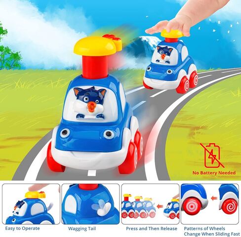 4 PCS Inertia Animal Car for 1 Year Old Boy and Girl|Toddler Toys Age 1-2|1 Year Old Boy Gifts for 1st Birthday|Baby Toys 12-18 Months in Saudi Arabia