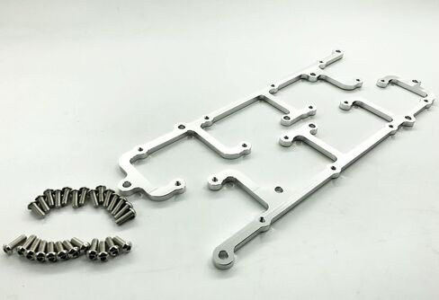 LS1 LS6 غطاء الصمام المصنوع من الألومنيوم + حامل الملف فضي، فضي in Kuwait