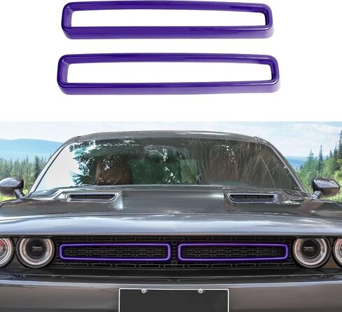 Front Grille Inserts Grill Guard Compatible with 2015-2024 Dodge Challenger Exterior Accessories, Purple in Saudi Arabia