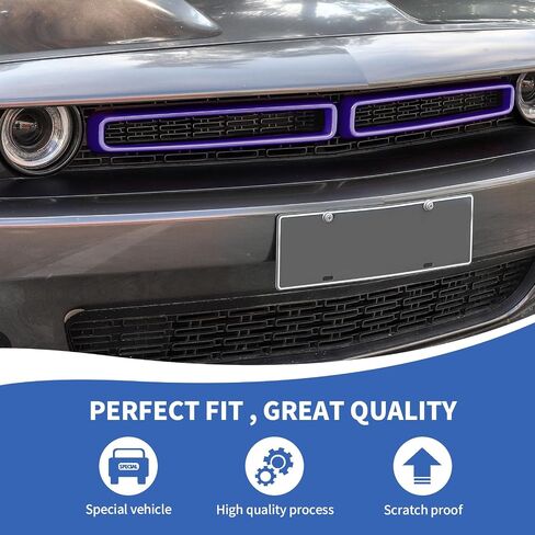 Front Grille Inserts Grill Guard Compatible with 2015-2024 Dodge Challenger Exterior Accessories, Purple in Saudi Arabia