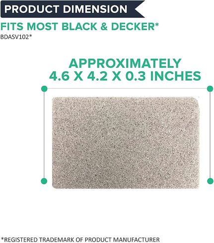Think Crucial Replacement Vacuum Filters Compatible with Black & Decker Part # BDASV102 & Models Air Swivel Pre Filter Part, Fits Vacuum Cleaner - Bulk (1 Pack) in Kuwait