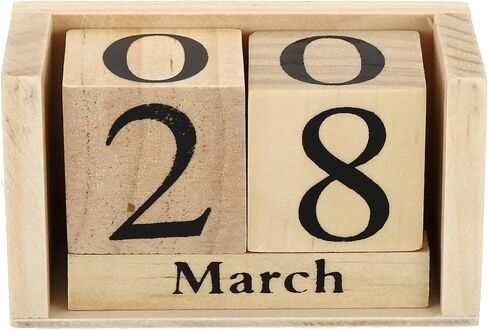 YOKIVE Wooden Block Perpetual Calendar for Desk, Wood Month Date Display Blocks, Great for Daily Desktop Shop Bar Desk Decor (Brown) in Saudi Arabia