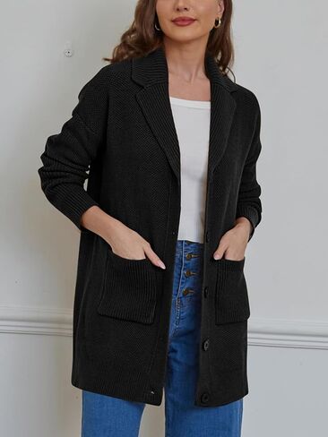 Belle Poque Womens Open Front Cable Knit Cardigan Sweaters 2024 Fall Long Sleeve Button Down Chunky Outwear with Pockets in Saudi Arabia