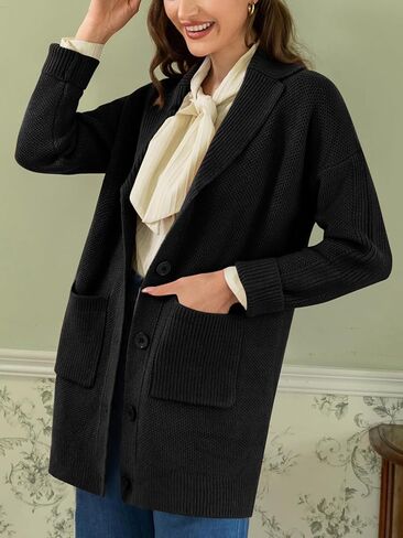 Belle Poque Womens Open Front Cable Knit Cardigan Sweaters 2024 Fall Long Sleeve Button Down Chunky Outwear with Pockets in Saudi Arabia