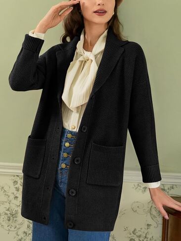 Belle Poque Womens Open Front Cable Knit Cardigan Sweaters 2024 Fall Long Sleeve Button Down Chunky Outwear with Pockets in Saudi Arabia